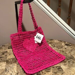 btb Los Angeles Heart Market Tote Bag, Fuchsia